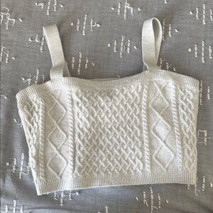 Light Blue Cable Knit Crop Top